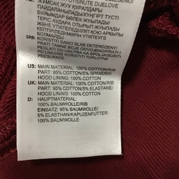 Adidas Trefoil Logo Hoodie in Burgundy Size Large. - Picture 10 of 12